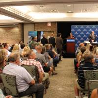 family in the audience watches the engineering pledge